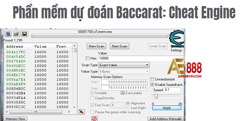 Cheat Engine - hack baccarat chuẩn xác